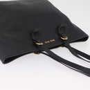 Miu Miu Tote Bag Leather 2way Black Gold Auth BA16407A-6