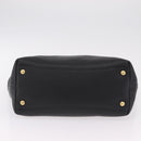 Miu Miu Tote Bag Leather 2way Black Gold Auth BA16407A-5