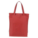 LOEWE Tote Bag Leather Red Silver Auth BA16409A-13
