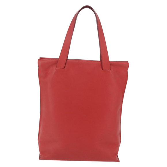 LOEWE Tote Bag Leather Red Silver Auth BA16409A