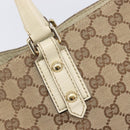 GUCCI GG Canvas Horsebit Sherry Line Tote Bag Beige Gold 137385 Auth BA16410-15