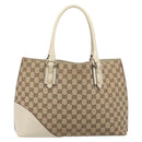 GUCCI GG Canvas Horsebit Sherry Line Tote Bag Beige Gold 137385 Auth BA16410-3