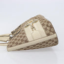 GUCCI GG Canvas Horsebit Sherry Line Tote Bag Beige Gold 137385 Auth BA16410-5