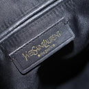 Saint Laurent Kahala Tote Bag Canvas Navy Gold Auth BA16414-16
