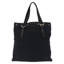 Saint Laurent Kahala Tote Bag Canvas Navy Gold Auth BA16414-3