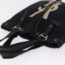 Saint Laurent Kahala Tote Bag Canvas Navy Gold Auth BA16414-6