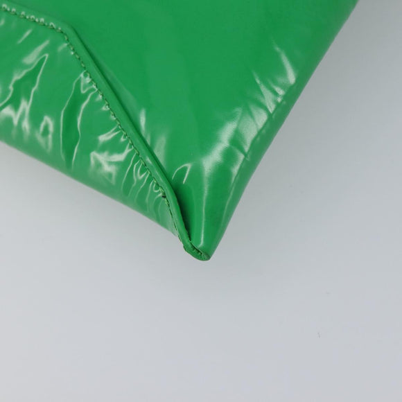 Bottega Veneta Clutch Bag Patent Leather Green Auth BA16415A