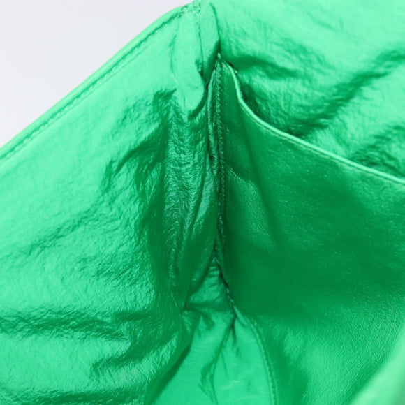 Bottega Veneta Clutch Bag Patent Leather Green Auth BA16415A