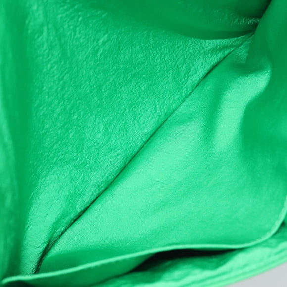 Bottega Veneta Clutch Bag Patent Leather Green Auth BA16415A