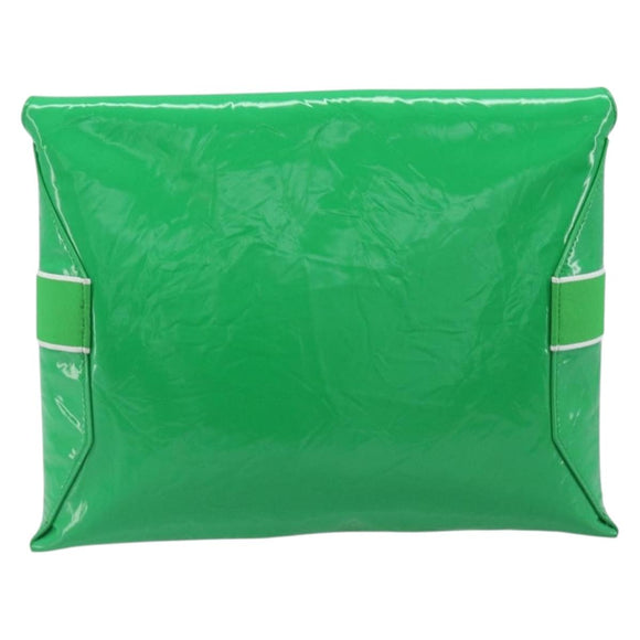 Bottega Veneta Clutch Bag Patent Leather Green Auth BA16415A