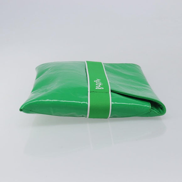 Bottega Veneta Clutch Bag Patent Leather Green Auth BA16415A
