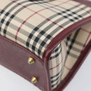 BURBERRY Nova Check Hand Bag Canvas Beige Gold Auth BA16416-10