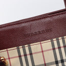 BURBERRY Nova Check Hand Bag Canvas Beige Gold Auth BA16416-19