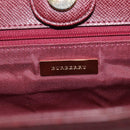 BURBERRY Nova Check Hand Bag Canvas Beige Gold Auth BA16416-11