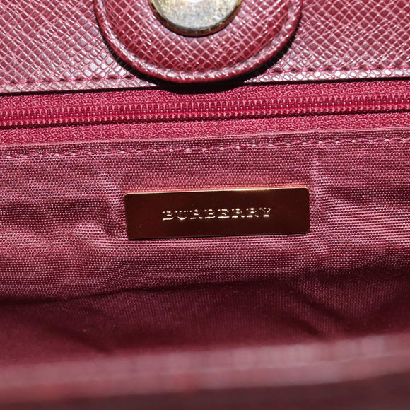 BURBERRY Nova Check Hand Bag Canvas Beige Gold Auth BA16416