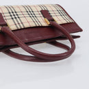 BURBERRY Nova Check Hand Bag Canvas Beige Gold Auth BA16416-7