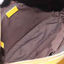 GUCCI Diamante Shoulder Bag Leather Yellow Gold 201448 Auth BA16419A-23