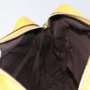 GUCCI Diamante Shoulder Bag Leather Yellow Gold 201448 Auth BA16419A-24