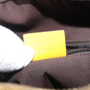 GUCCI Diamante Shoulder Bag Leather Yellow Gold 201448 Auth BA16419A-29