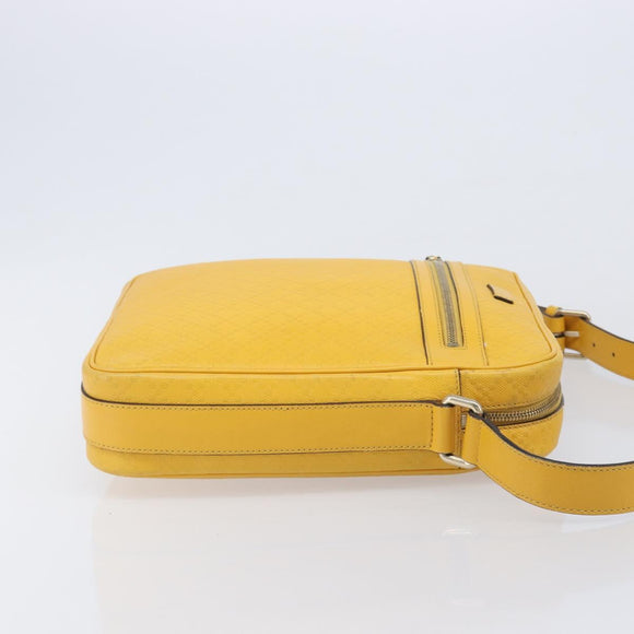 GUCCI Diamante Shoulder Bag Leather Yellow Gold 201448 Auth BA16419A