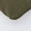 Saint Laurent Kahala Shoulder Bag Canvas Khaki Silver Auth BA16421-15