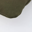 Saint Laurent Kahala Shoulder Bag Canvas Khaki Silver Auth BA16421-16