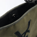 Saint Laurent Kahala Shoulder Bag Canvas Khaki Silver Auth BA16421-10