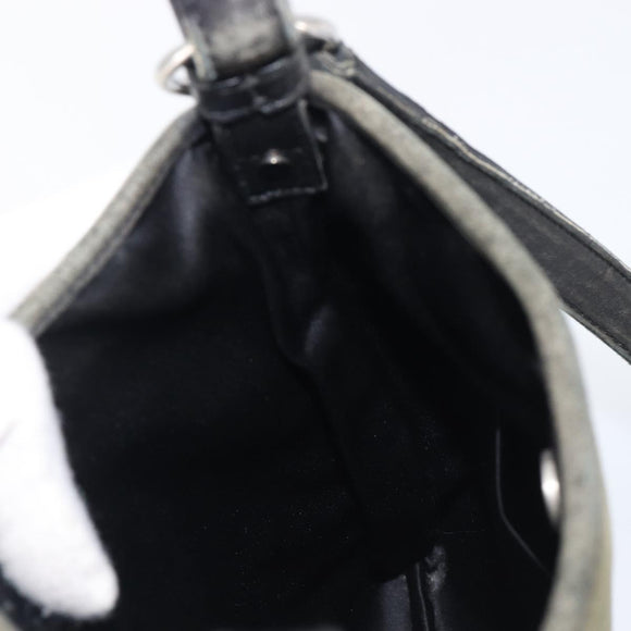 Saint Laurent Kahala Shoulder Bag Canvas Khaki Silver Auth BA16421