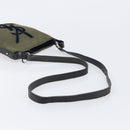 Saint Laurent Kahala Shoulder Bag Canvas Khaki Silver Auth BA16421-7