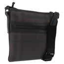 BURBERRY Shoulder Bag PVC Leather Dark Brown Auth BA16422-1