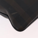 BURBERRY Shoulder Bag PVC Leather Dark Brown Auth BA16422-16