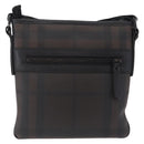 BURBERRY Shoulder Bag PVC Leather Dark Brown Auth BA16422-2