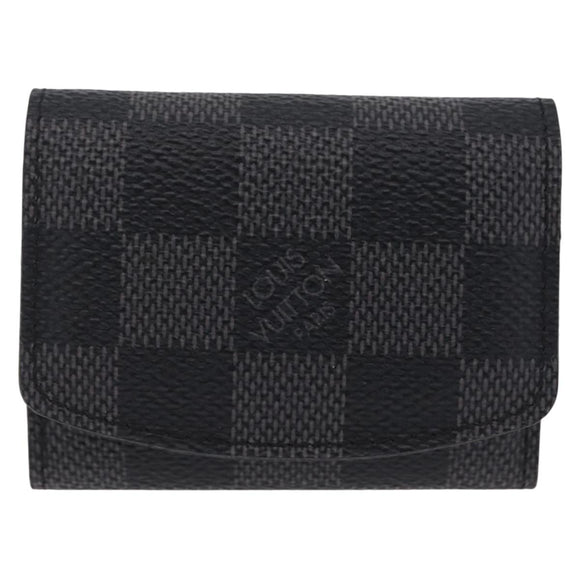 LOUIS VUITTON Damier Graphite Buton De Manchette Cuffs LV Auth BA16425V