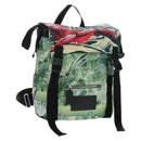 Valentino Backpack Nylon Green Silver Auth BA16427V-1