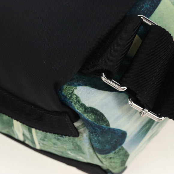 Valentino Backpack Nylon Green Silver Auth BA16427V