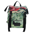 Valentino Backpack Nylon Green Silver Auth BA16427V-2