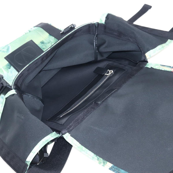 Valentino Backpack Nylon Green Silver Auth BA16427V