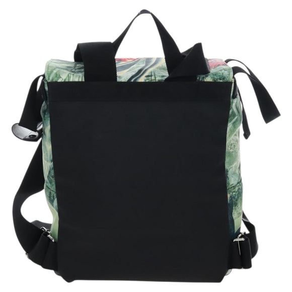 Valentino Backpack Nylon Green Silver Auth BA16427V