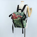 Valentino Backpack Nylon Green Silver Auth BA16427V-30