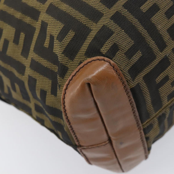 FENDI Zucca Canvas Hand Bag Black Brown 8BH143 Auth BA16429