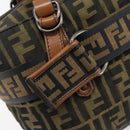 FENDI Zucca Canvas Hand Bag Black Brown 8BH143 Auth BA16429-20