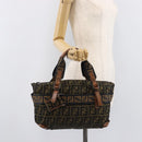 FENDI Zucca Canvas Hand Bag Black Brown 8BH143 Auth BA16429-25