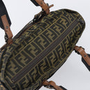 FENDI Zucca Canvas Hand Bag Black Brown 8BH143 Auth BA16429-6