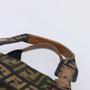 FENDI Zucca Canvas Hand Bag Black Brown 8BH143 Auth BA16429-14