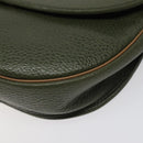 Christian Dior Shoulder Bag Leather Green Gold Auth BA1643-15