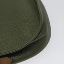 Christian Dior Shoulder Bag Leather Green Gold Auth BA1643-18