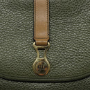 Christian Dior Shoulder Bag Leather Green Gold Auth BA1643-8