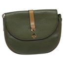 Christian Dior Shoulder Bag Leather Green Gold Auth BA1643-13