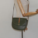 Christian Dior Shoulder Bag Leather Green Gold Auth BA1643-22