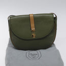 Christian Dior Shoulder Bag Leather Green Gold Auth BA1643-12